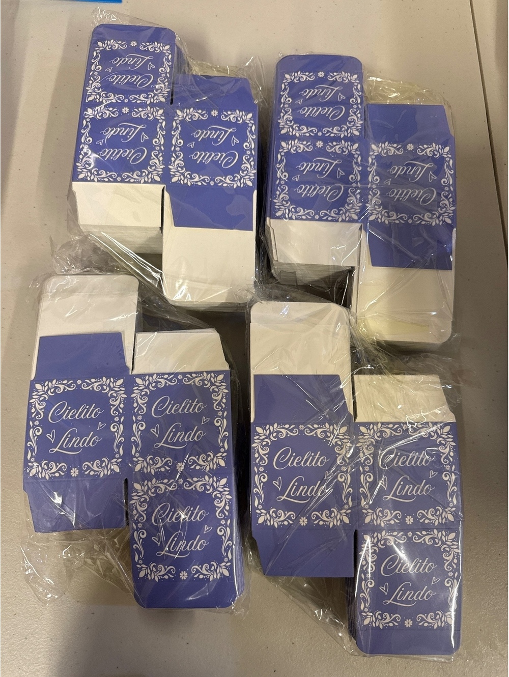 Cielito Lindo Purple and White Decorative Boxes Set